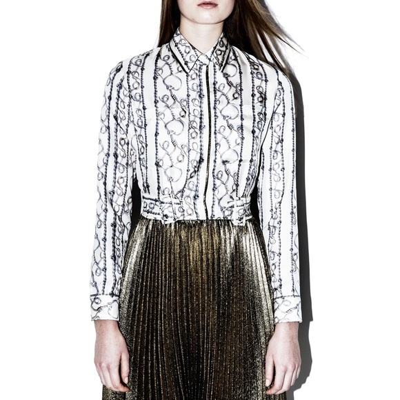 3.1 Phillip Lim Silk Dress with Gold Pleated Skirt, Sz 4 - Picture 6 of 6